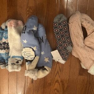 Cozy Women’s Winter Socks Set - Blue, Pink, Gray - 5 sets